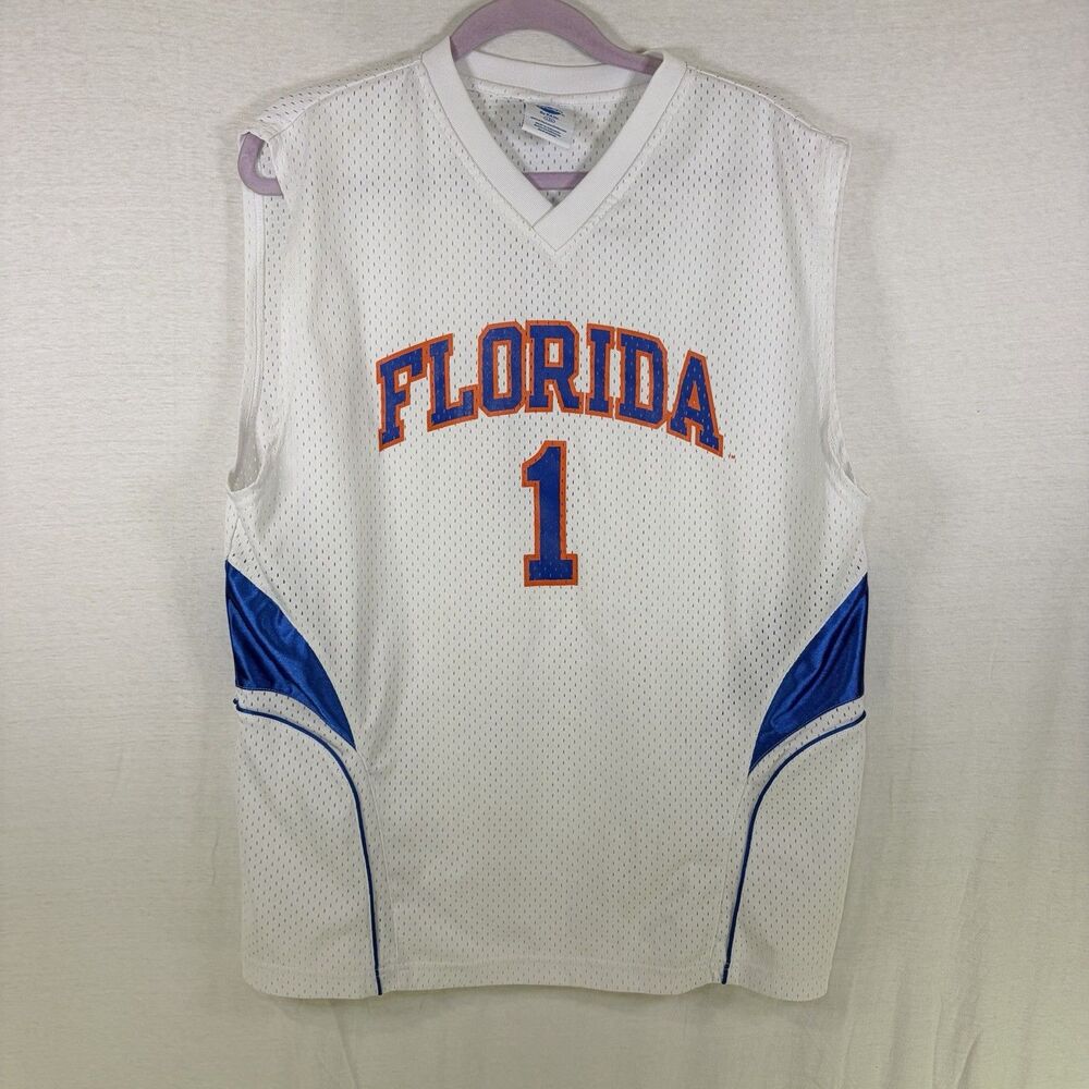Vintage KA Inc Florida Gators Jersey #1 NCAA White Men’s Large Basketball